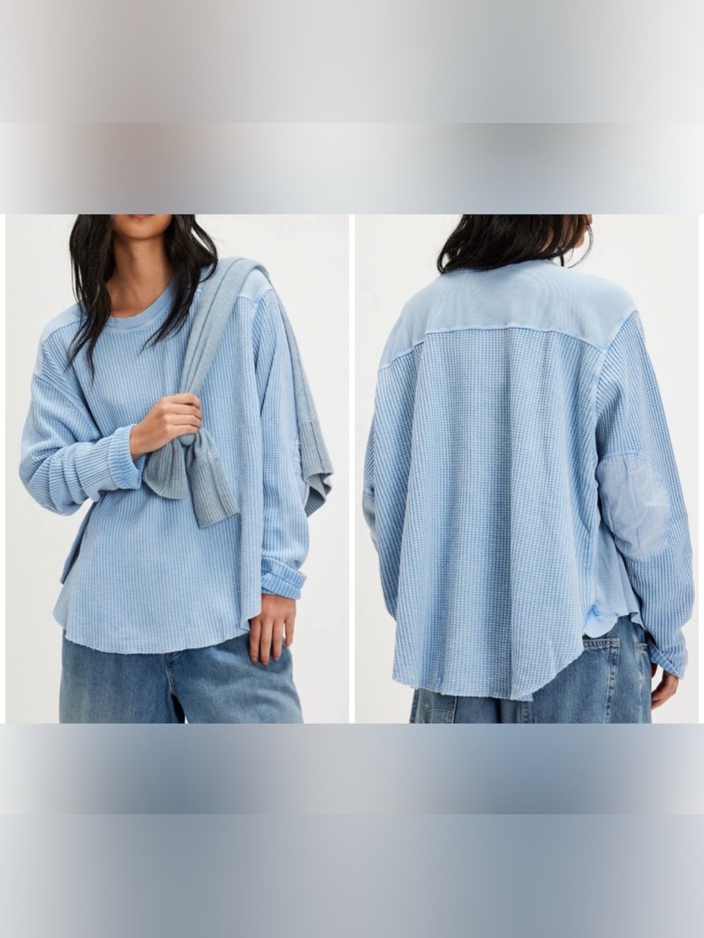 NWT Free People FP One Blake Thermal - cornflower blue - large